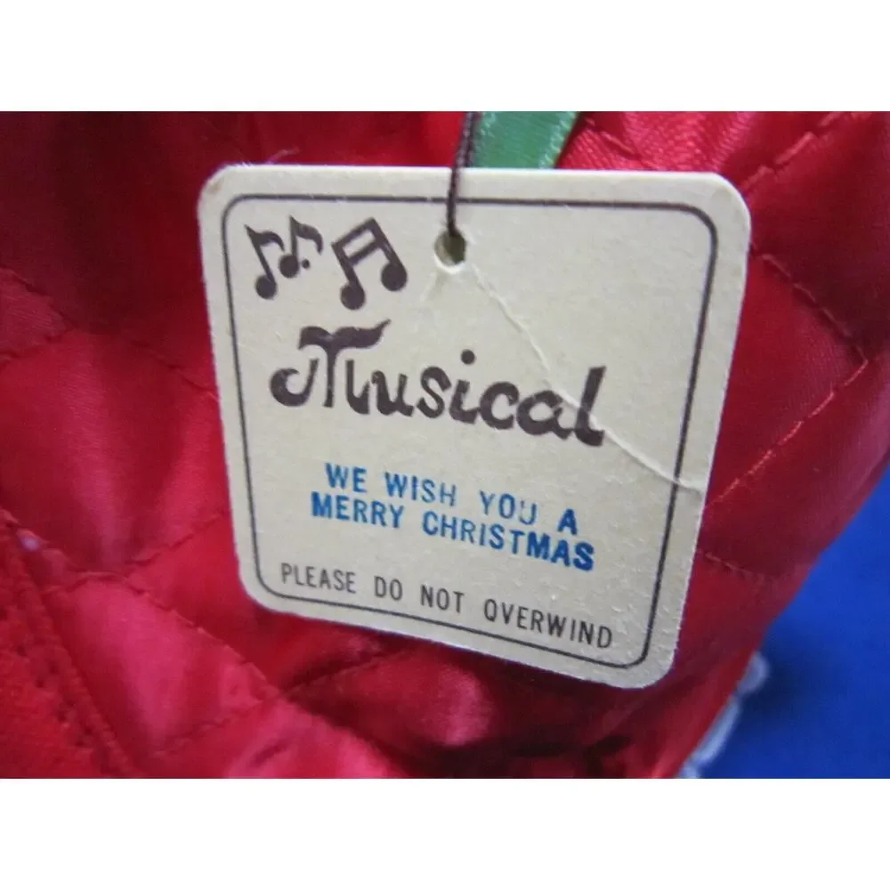 Vintage Christmas Musical Baby Doll George Good Music Box Wish You a Merry X'mas